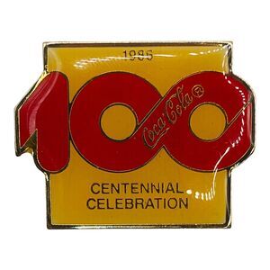 VTG Coca Cola 1986 100th Centennial Celebration Anniversary Lapel Hat PIN Enamel